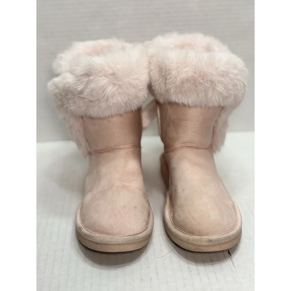 Juicy Couture Kids King Faux Fur Boots Pink Bow Winter Boots Size 1